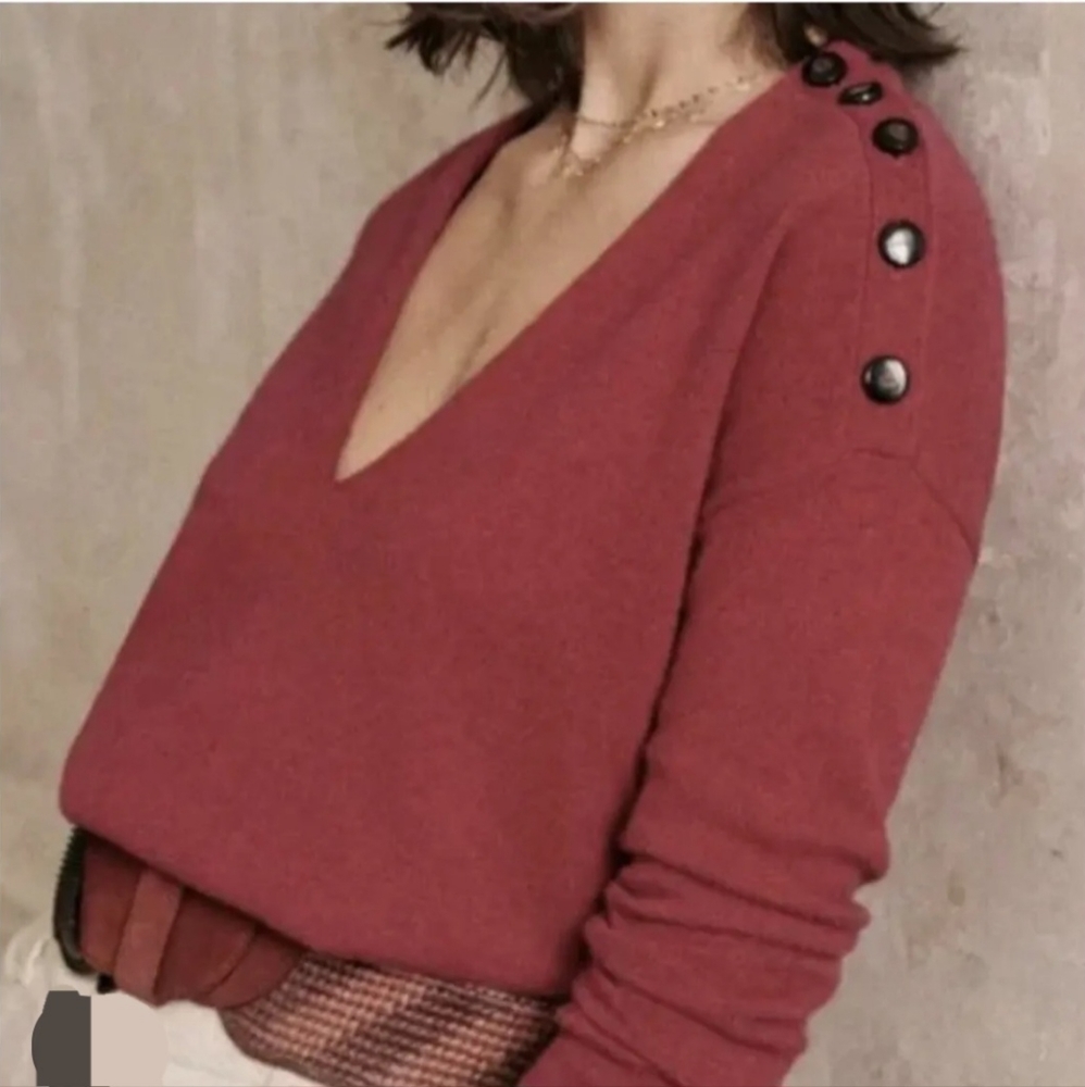 Sezane Pull Curtis Raspberry Colour - image 6